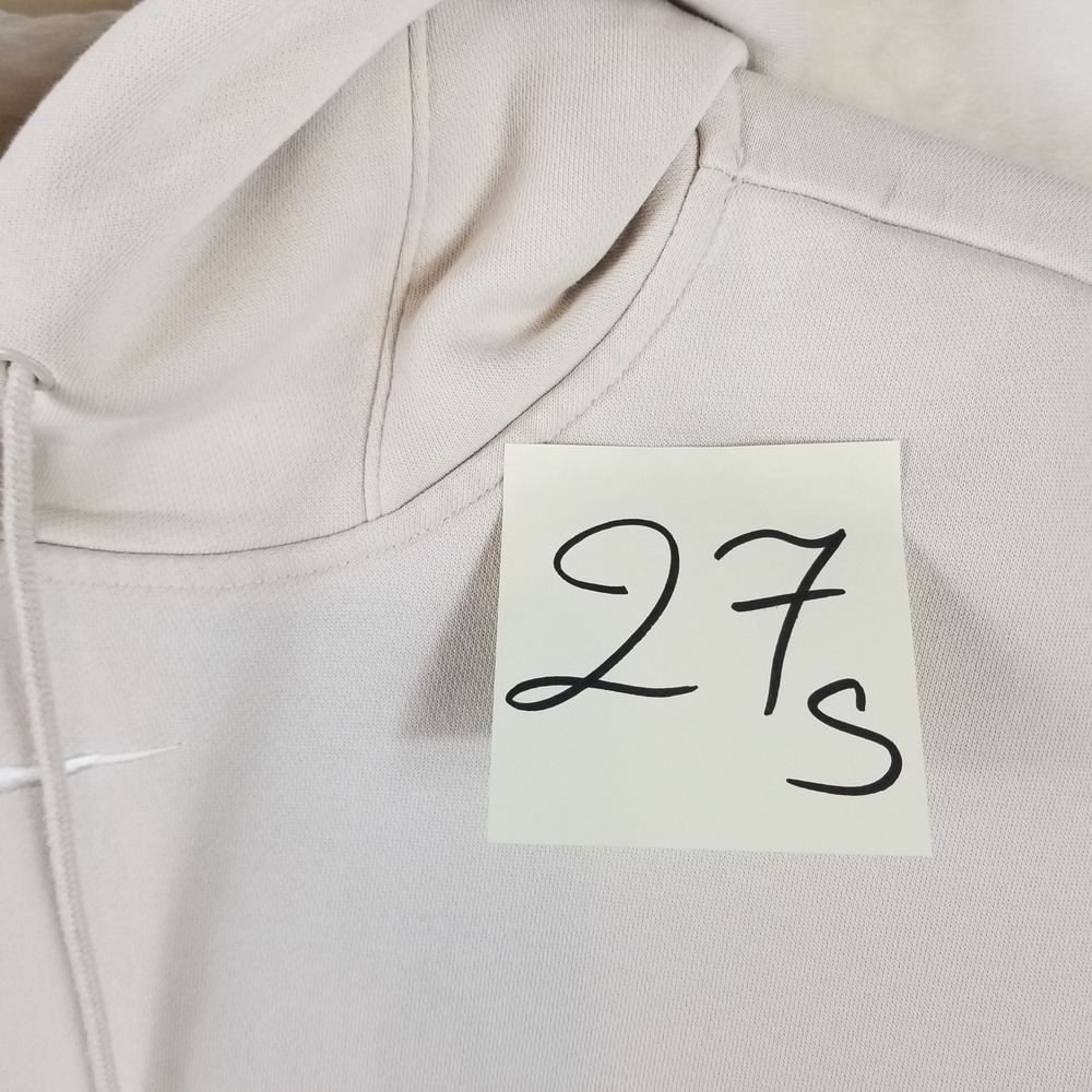 Nike Solo Central Swoosh Fleece Hoodie Men Sz L Oatmeal Oversize DA0315-141 - Picture 7 of 7